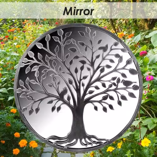 VFM e-Store Grey Hanging Square Garden Mirror, W/D/H: 50 x 50 x 50 cm – 3