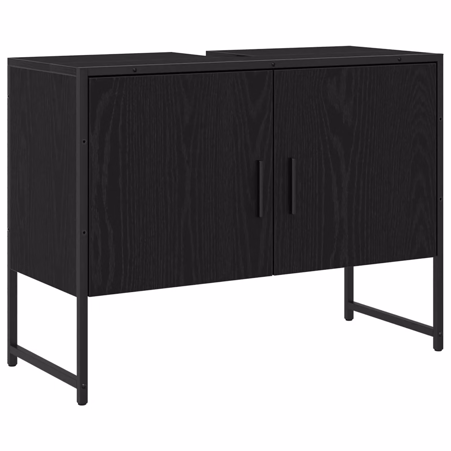 Berkfield Home Modern Black Oak Bathroom Sink Cabinet, W/D/H: 80 x 33 x 60 cm – 2