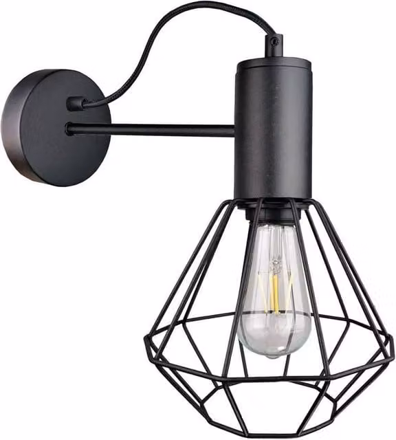 Netlighting Lars Modern Black Metal Wall Lamp, Diameter: 25 cm, E27