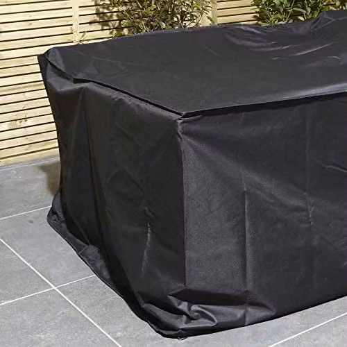 Rowlinsons Black Polyester Cover for 6 Seat Round Dining Sets, W: 93 cm, D: 93 cm, H: 250 cm – 1