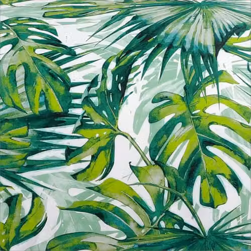 Velosso Tropical Leaf Green Cotton Rich Duvet Cover and Pillowcase Set, W/D/H: 200 x 200 cm and 50 x 75 cm – 2
