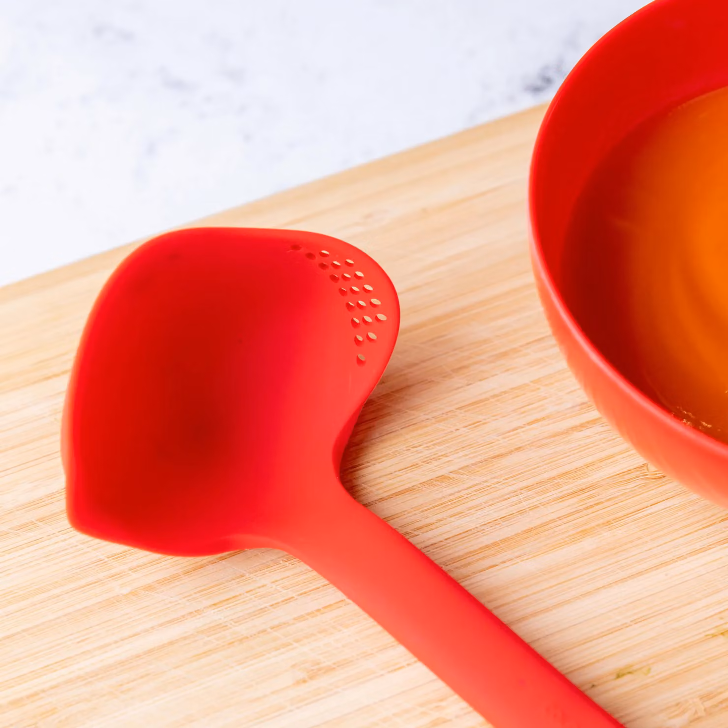 Colourworks Red Silicone Kitchen Ladle with Spout – 3