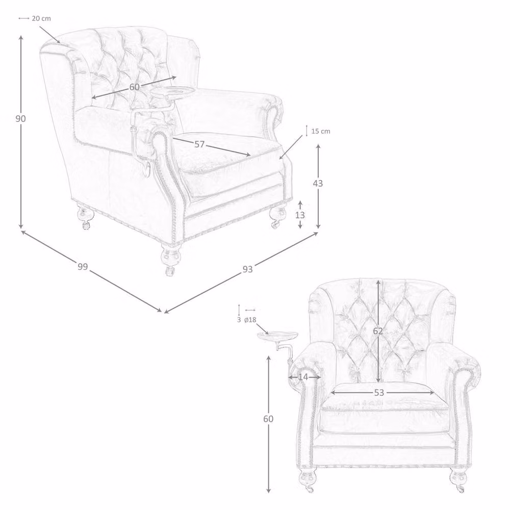 Angel Cerda Brown Leather Chesterfield Armchair – 6