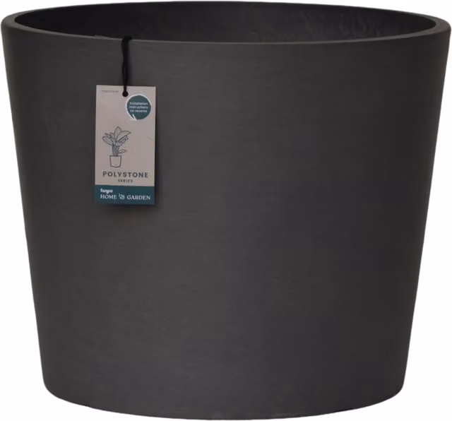 Fargro Home and Garden Round Bucket Planter in Charcoal Black, W/D/H: 40 x 40 x 32 cm