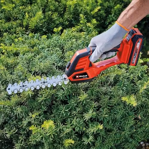 Einhell Power X-Change 18V Cordless Electric Grass Shears with 2-Blade Metal System in Black and Red – 2