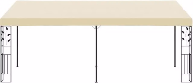 Berkfield Home Wall-mounted Lean-to Gazebo in Beige, W: 600 cm, D: 300 cm, H: 250 cm