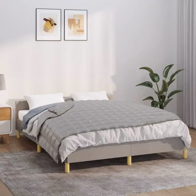 Berkfield Home Grey Weighted Blanket, 10 kg, W: 135 cm, L: 200 cm – 1