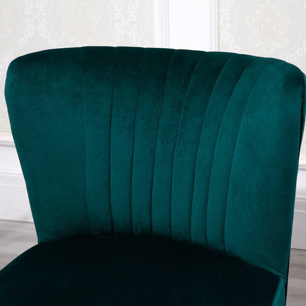 NESTLUNE Green Velvet Accent Tub Chair with Armrests, W/D/H: 100 x 15 x 15 cm – 4