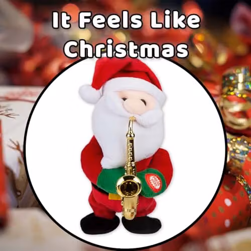 VFM e-Store Musical Santa Christmas Decoration, Red, W: 20 cm, H: 14 cm – 7