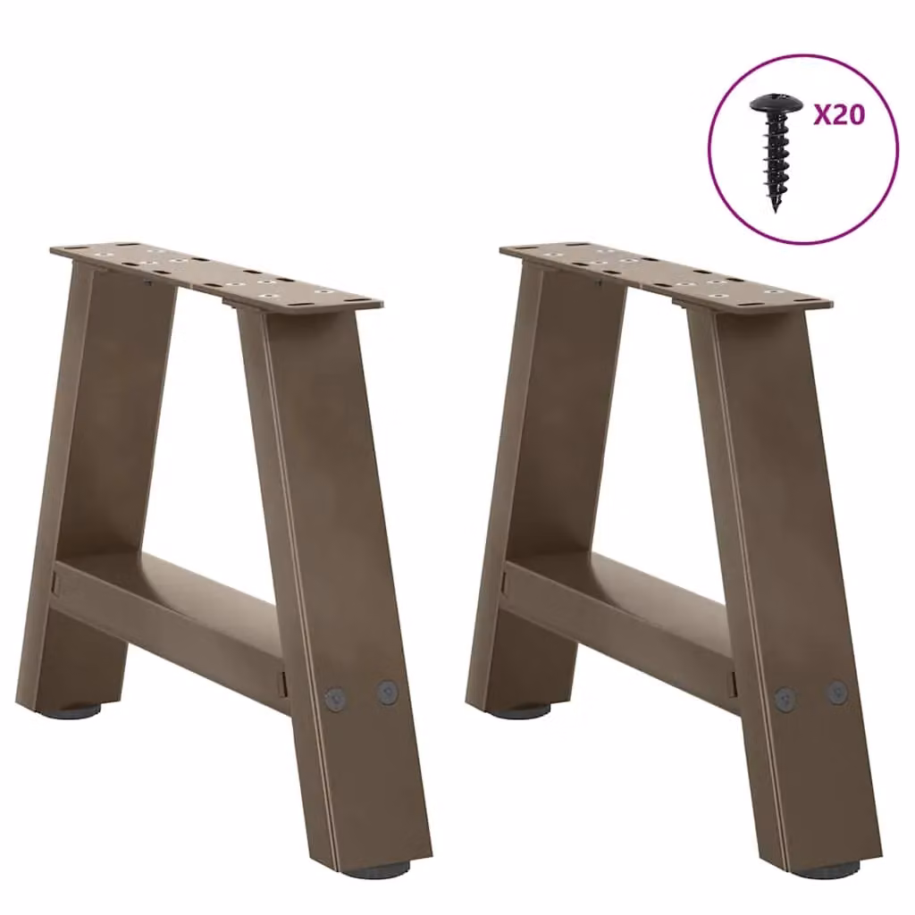 Berkfield Home A-Shaped Steel Coffee Table Legs, 2 Pieces, Black Matt, H: 40 cm x W: 31 cm x D: 30.5 cm – 2