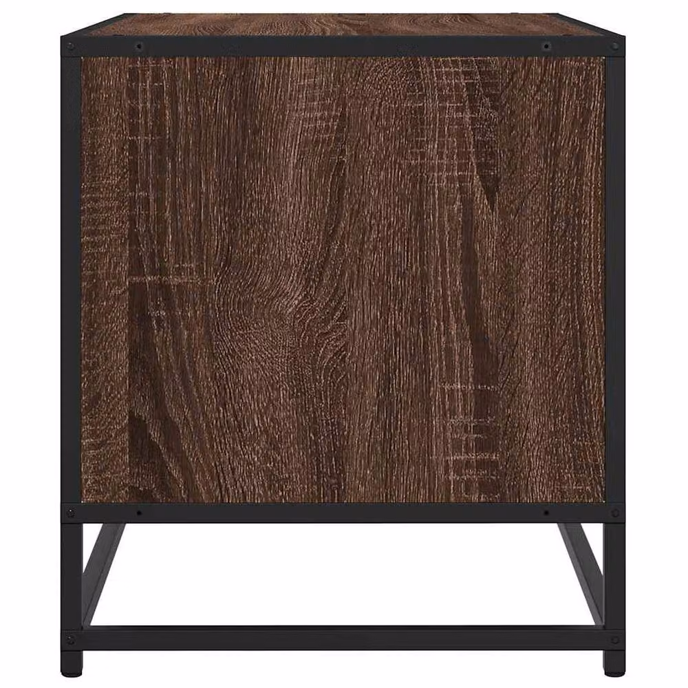 Berkfield Home Brown Oak TV Cabinet in Engineered Wood and Metal, W/D/H: 61 x 40 x 46 cm – 5