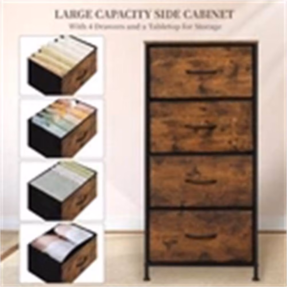 Nordara 4 Drawer Brown Industrial Bedroom Storage Chest W: 100 cm – 5