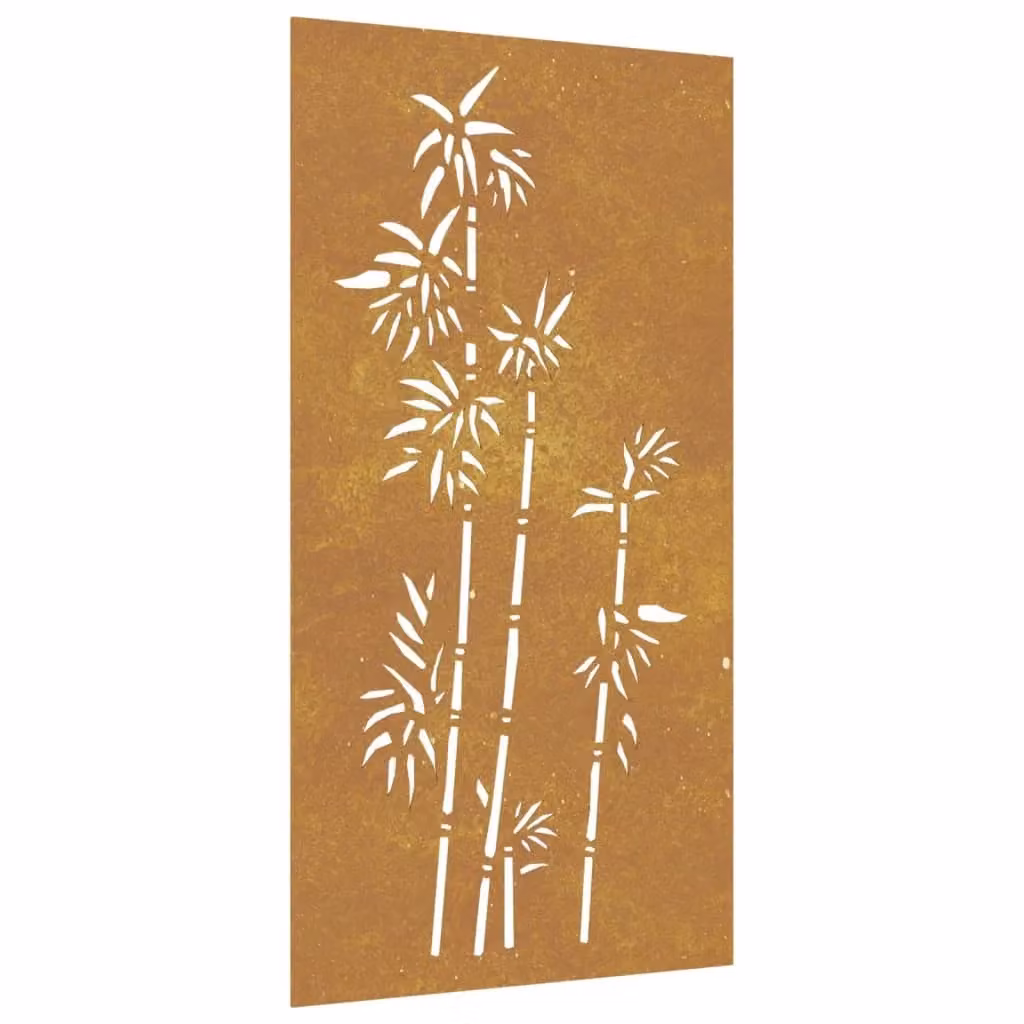 Berkfield Home Garden Brown Corten Steel Floral Wall Decoration, W: 105 cm, H: 55 cm – 2