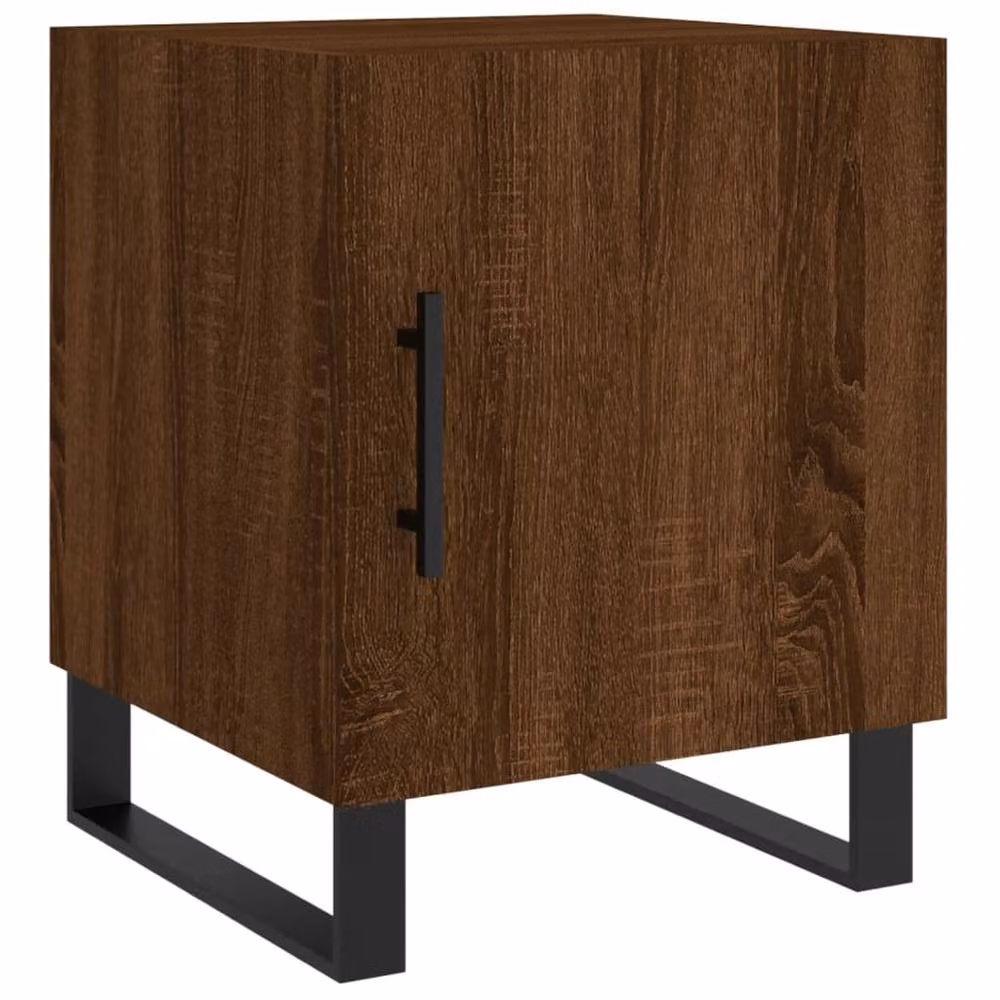 Berkfield Home Modern Bedside Cabinets, 2 Piece Set in Brown Oak, W/D/H: 40 x 40 x 50 cm – 4