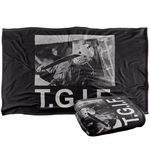 Warner Bros. Friday The 13th TGIF Silky Touch Super Soft Fleece Throw Blanket, Multicolour