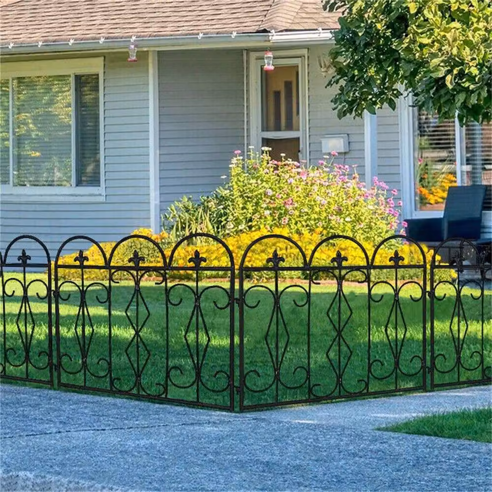 EONLION 5 Pack Black Steel Decorative Garden Fence, Height: 100 cm – 3