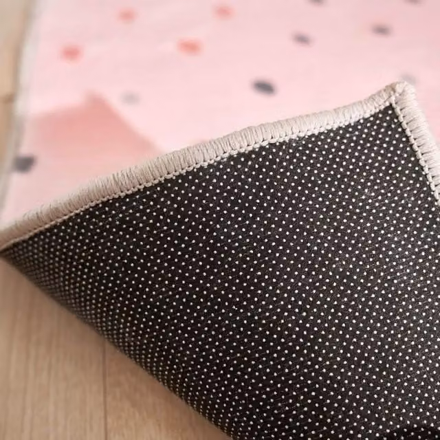 Dreamscene Dalmatian Spotty Print Felt Rug in Pink, 170 cm