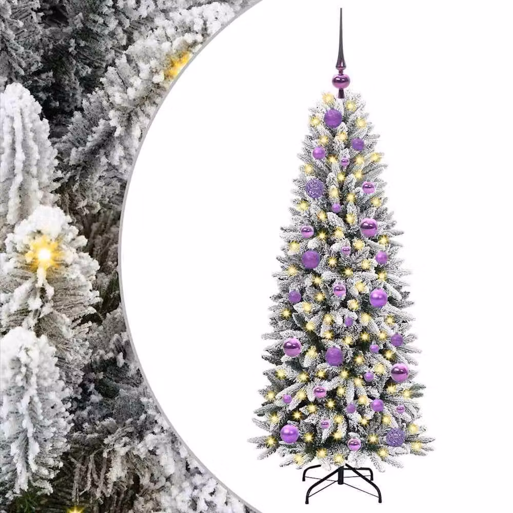 Berkfield Home Artificial Christmas Tree with 150 LEDs in Green and White, H x W x D: 120 x 53 x 53 cm – 2