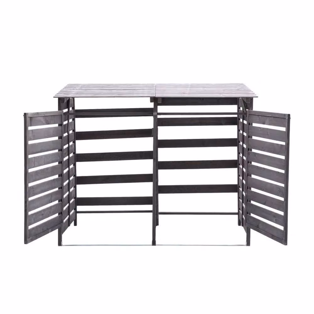Kelvenix Wooden Double Wheelie Bin Store in Grey – 2