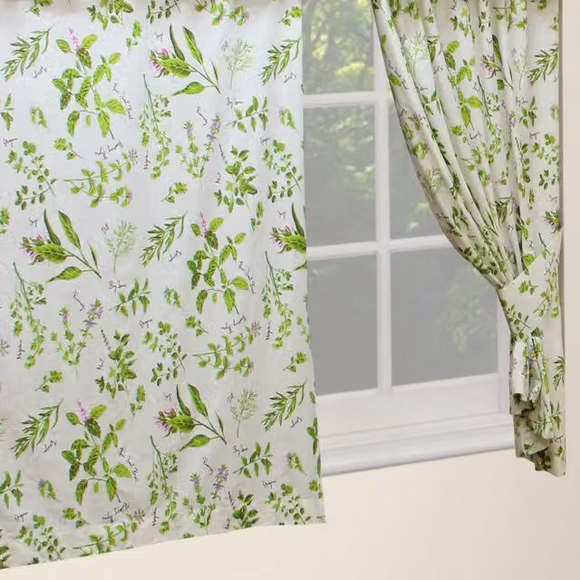 Kitchenwise Herb Garden Floral Pencil Pleat Curtains or Pelmets, Multicolour