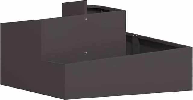 Berkfield Home Black Steel Planter Tub W: 80 cm, D: 80 cm, H: 50 cm – 1