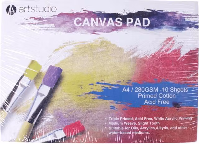 Art Studio Multicolour Canvas Pad with White Paper