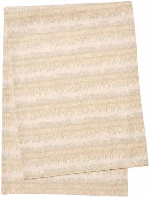 Murmur Moya Striped Cotton Table Runner in Yellow and Beige