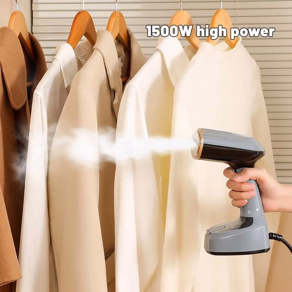 Dyzi 1500W Handheld Foldable Garment Steamer with Brush Attachment, Grey, 150ml – 3