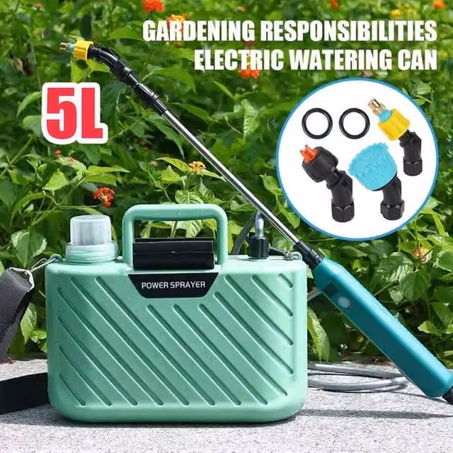 Kelvenix Battery Powered Electric Sprayer, 5L, Green