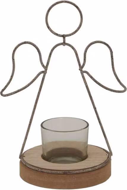 Hill Interiors Outline Angel Tealight Holder in Light Brown Metal