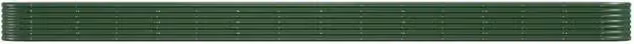 Berkfield Home Garden Raised Bed in Green Powder-coated Steel, W: 620 cm, D: 80 cm, H: 36 cm