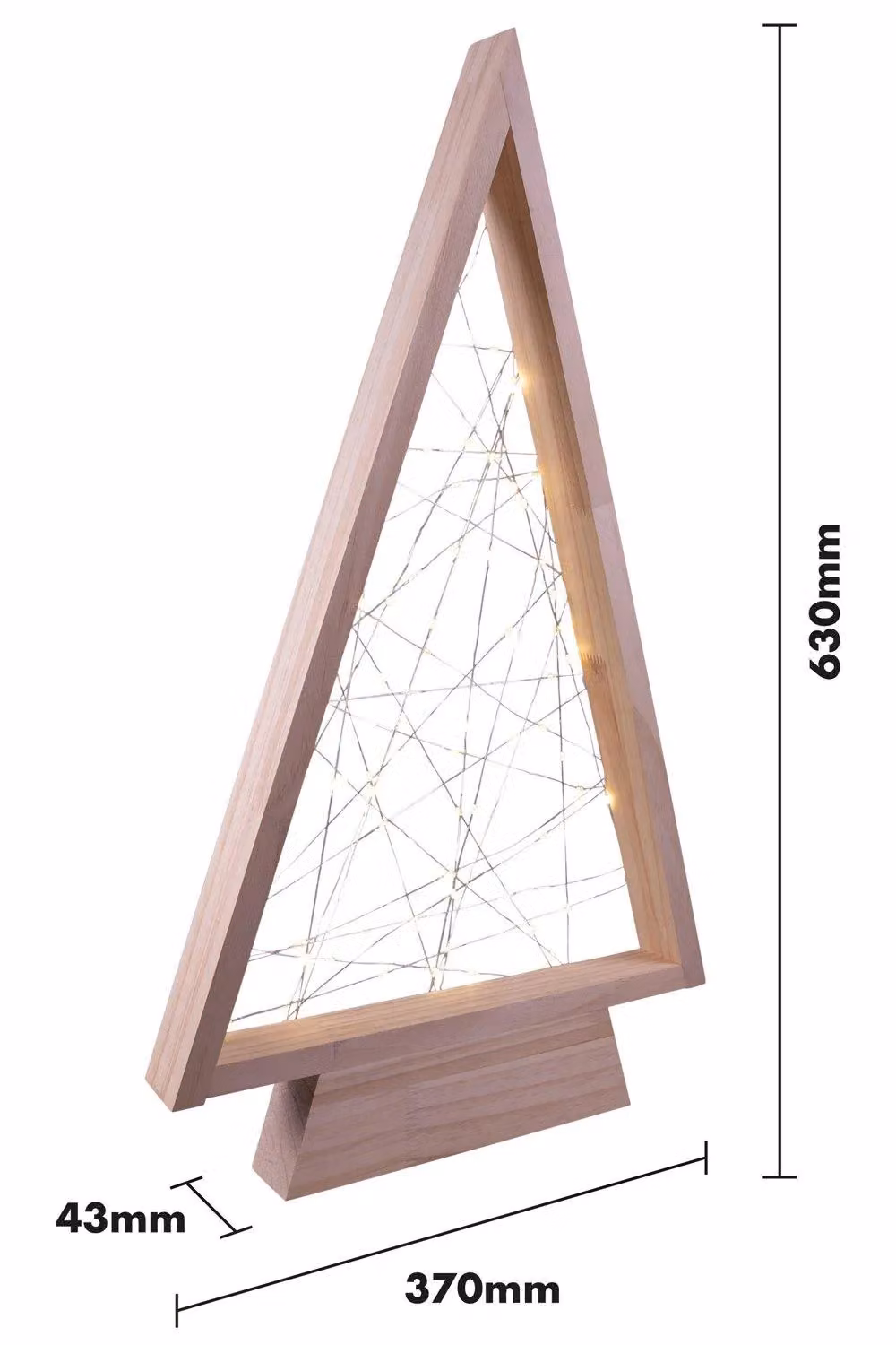 Netagon Wooden Tabletop Christmas Tree with 60 LEDs in Light Beige – 2