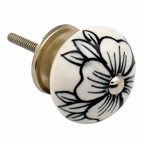 Nicola Spring Ceramic Cabinet Knob in Black and White – 1