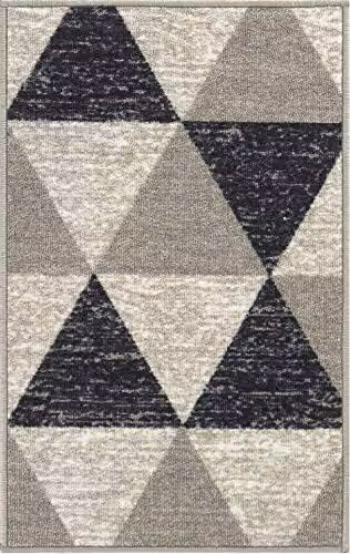 Desire Rugs Grey Triangle Design Non-Slip Machine Washable Doormat, W/D: 60 x 40 cm – 7