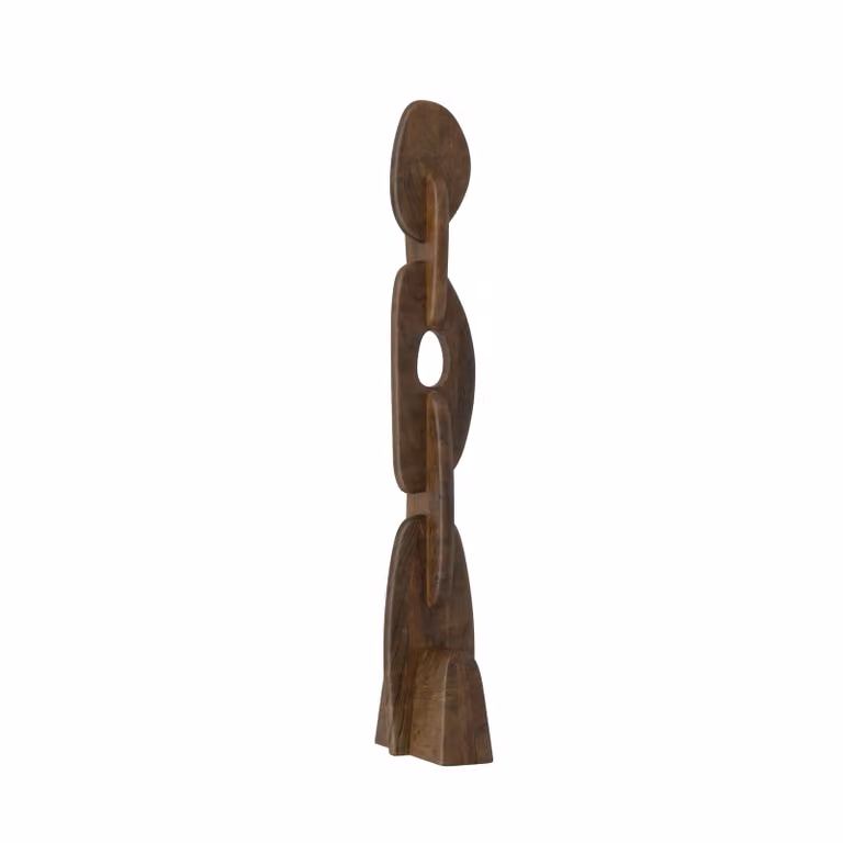 Dome Deco ARVON Abstract Brown Wood Tabletop Statue