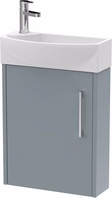 Balterley Winshill Right-Hand 1 Door Cloakroom Vanity Basin Unit, Grey