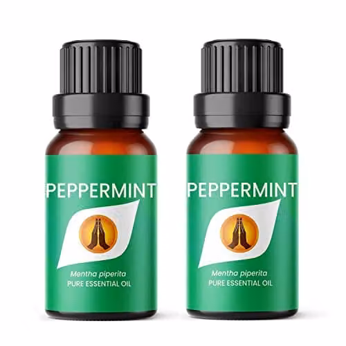 Aroma Energy Peppermint Pure Essential Oil, 2 x 10ml, Green