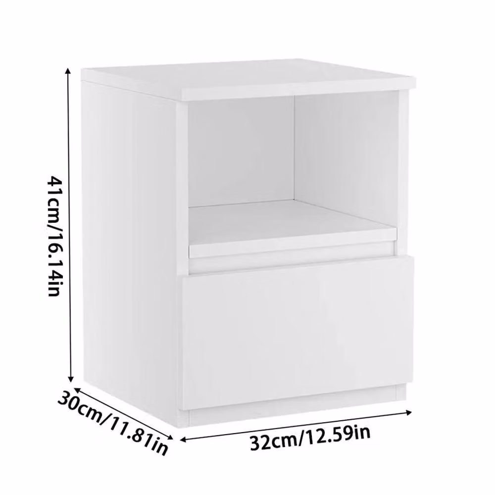 SPETLEK White Bedside Table with Drawers and Matt Finish for Bedroom or Office – 2