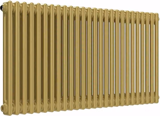 Lux Heat Horizontal Column Radiator in Metallic Gold, 2 Column, W/H: 119 x 60 cm