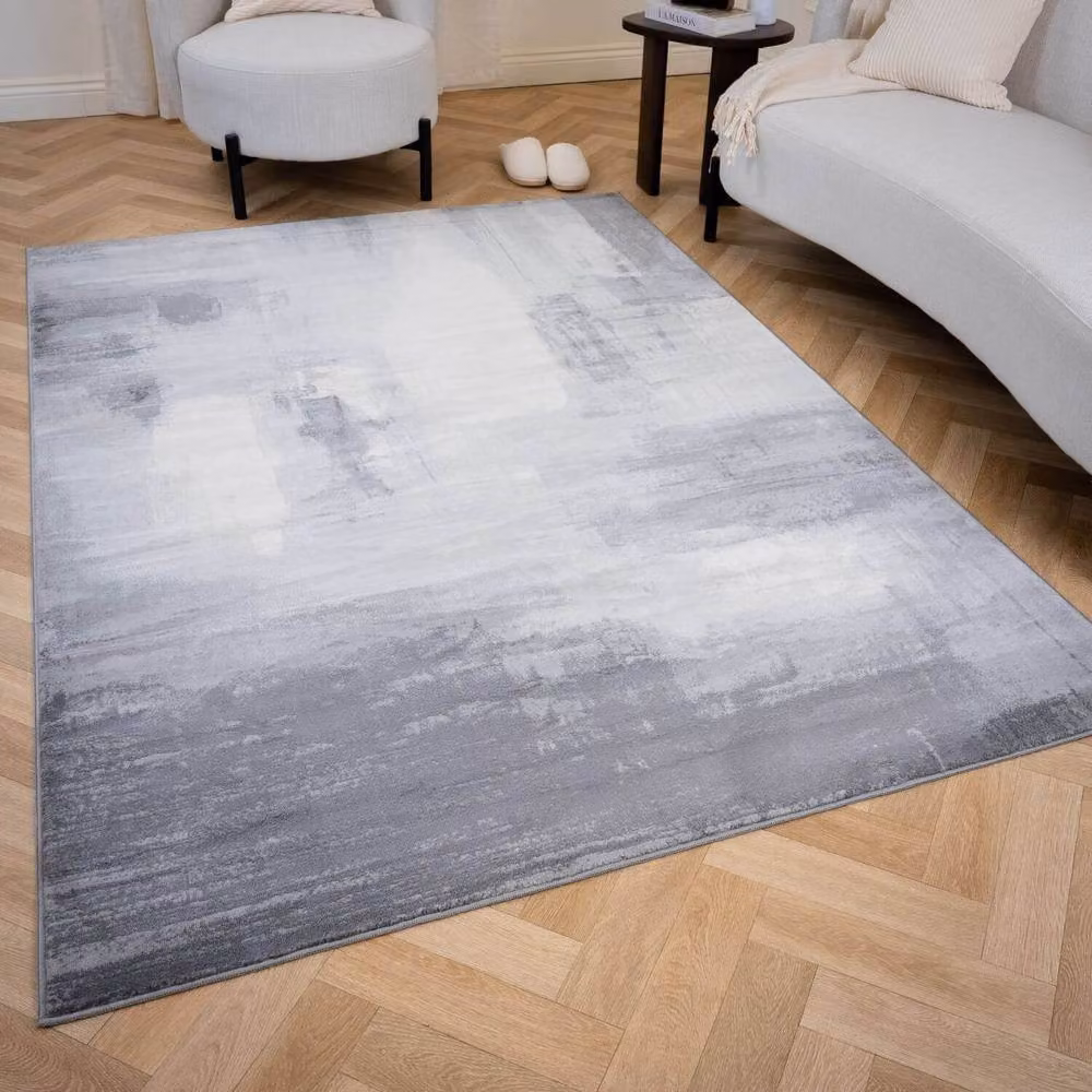 THE RUGS Elaris Stain Resistant Abstract Grey Area Rug, W/D: 120 x 170 cm – 2