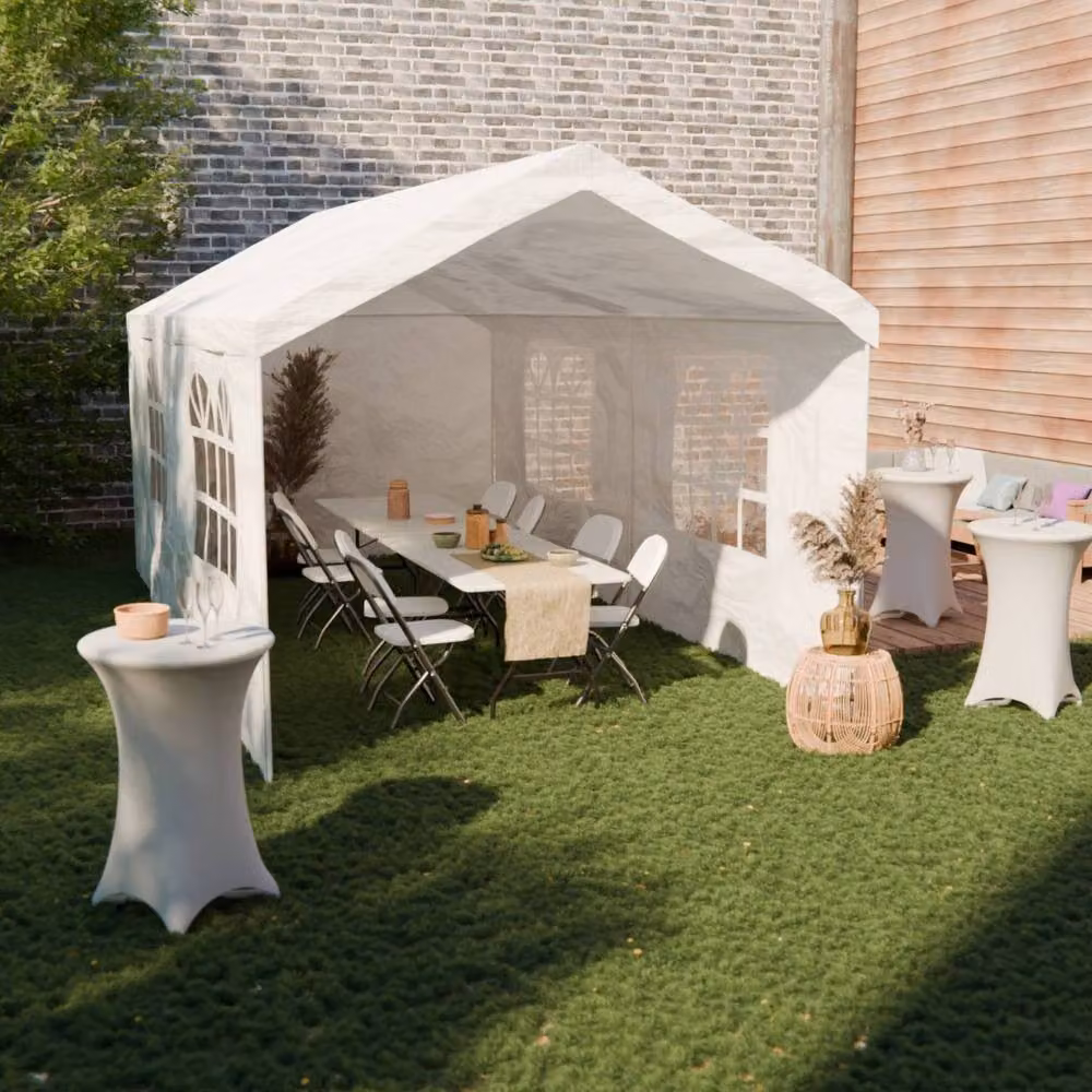 sweeek White Gable Reception Tent with Windows, W: 6 m, D: 3 m, H: 2.77 m – 3