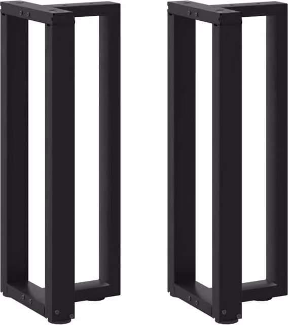 Berkfield Home T-Shaped Console Table Legs, 2 Pieces, Black Steel, W: 38 cm, D: 25 cm, H: 72-73 cm – 1