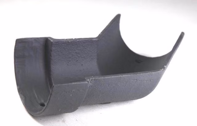 Hargreaves Premier Cast Iron Deep Half Round Gutter Left Hand Angle 135 Degree, 100mm, Grey