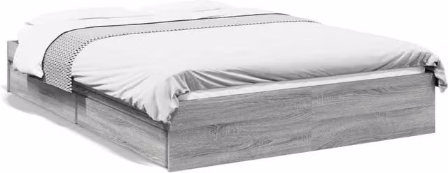 Berkfield Home Bed Frame with Drawers in Grey Sonoma, W: 140 cm, L: 200 cm