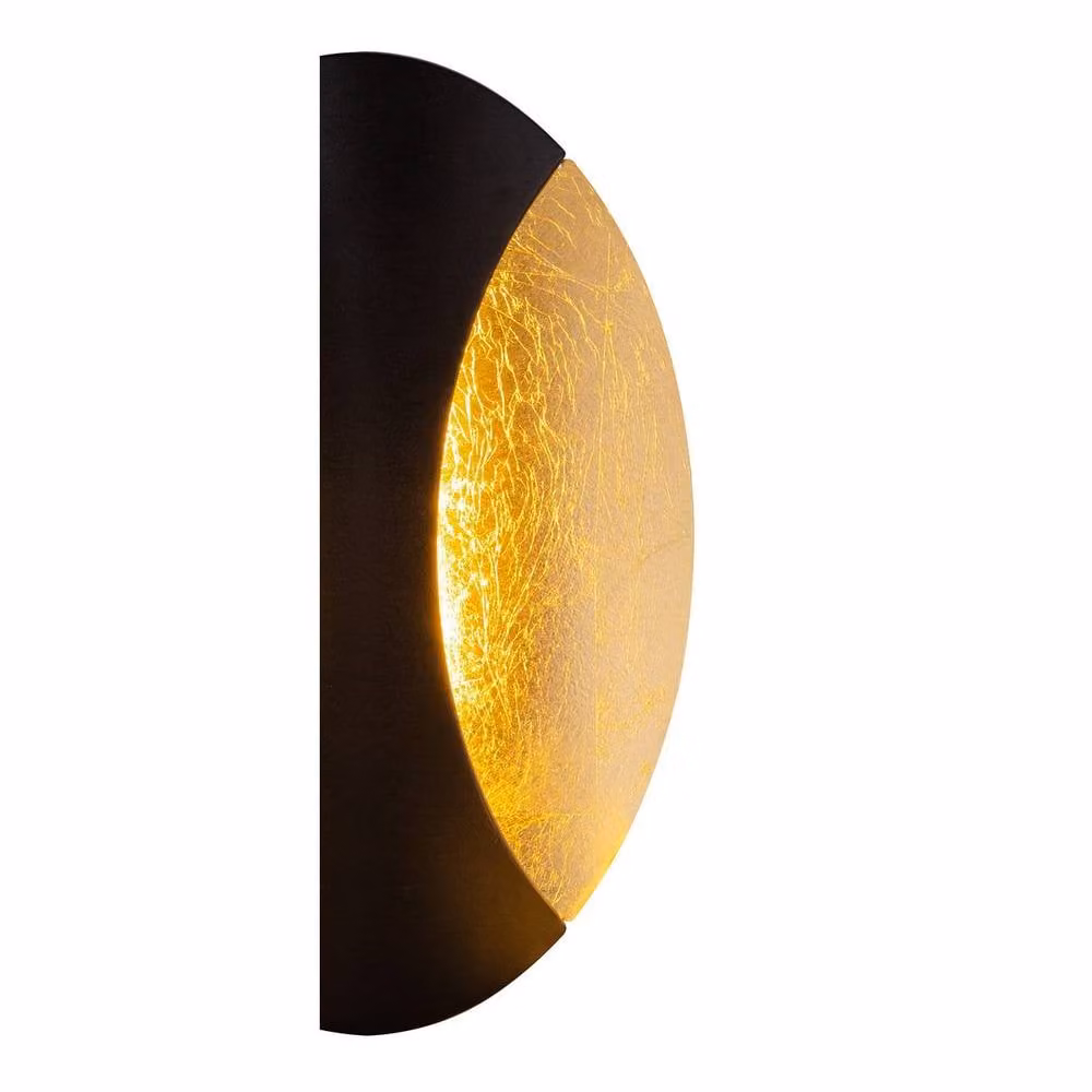 Globo Lighting Alexandra Modern Up and Down LED Wall Lamp in Black and Gold/Brass with Warm White Light – 5
