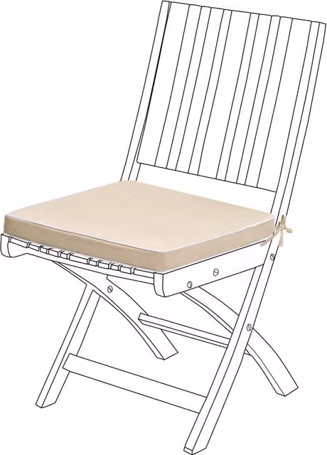 Gardenista Square Outdoor Rattan Chair Seat Pad in Beige with Removable Washable Polyester Cover