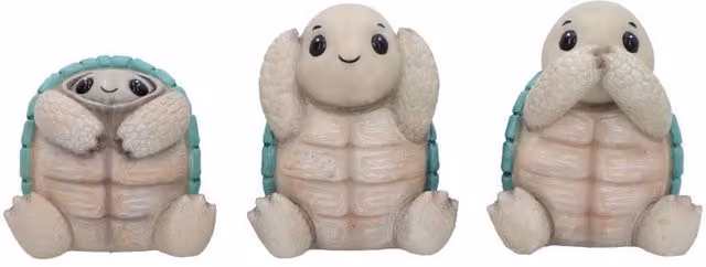 Nemesis Now Three Wise Tortoises Figurines, Green and Multicolour, Height: 8 cm