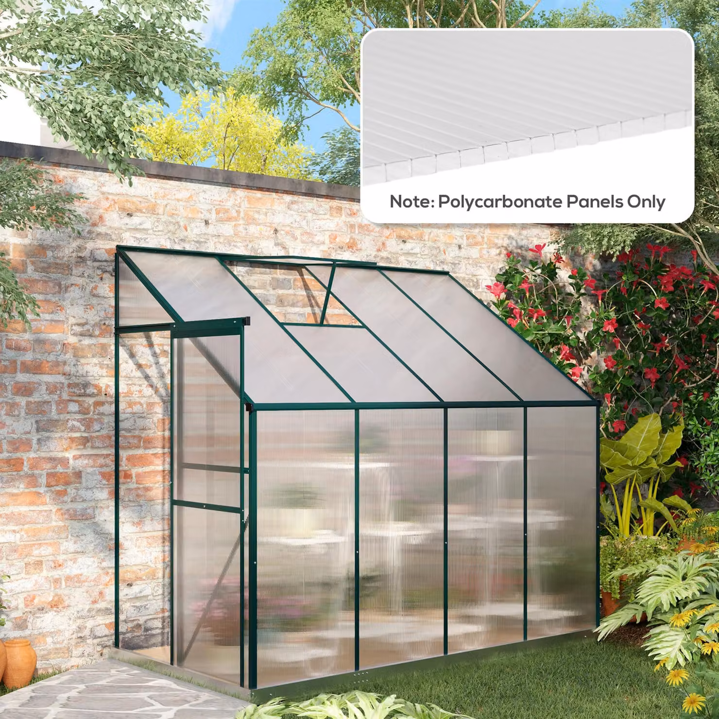 Outsunny 14 Piece Clear Twin-Wall Polycarbonate Plastic Roofing Sheets, 10m2 Replacement Greenhouse Panels, W: 61 cm, D: 121 cm, H: 0.4 cm – 2