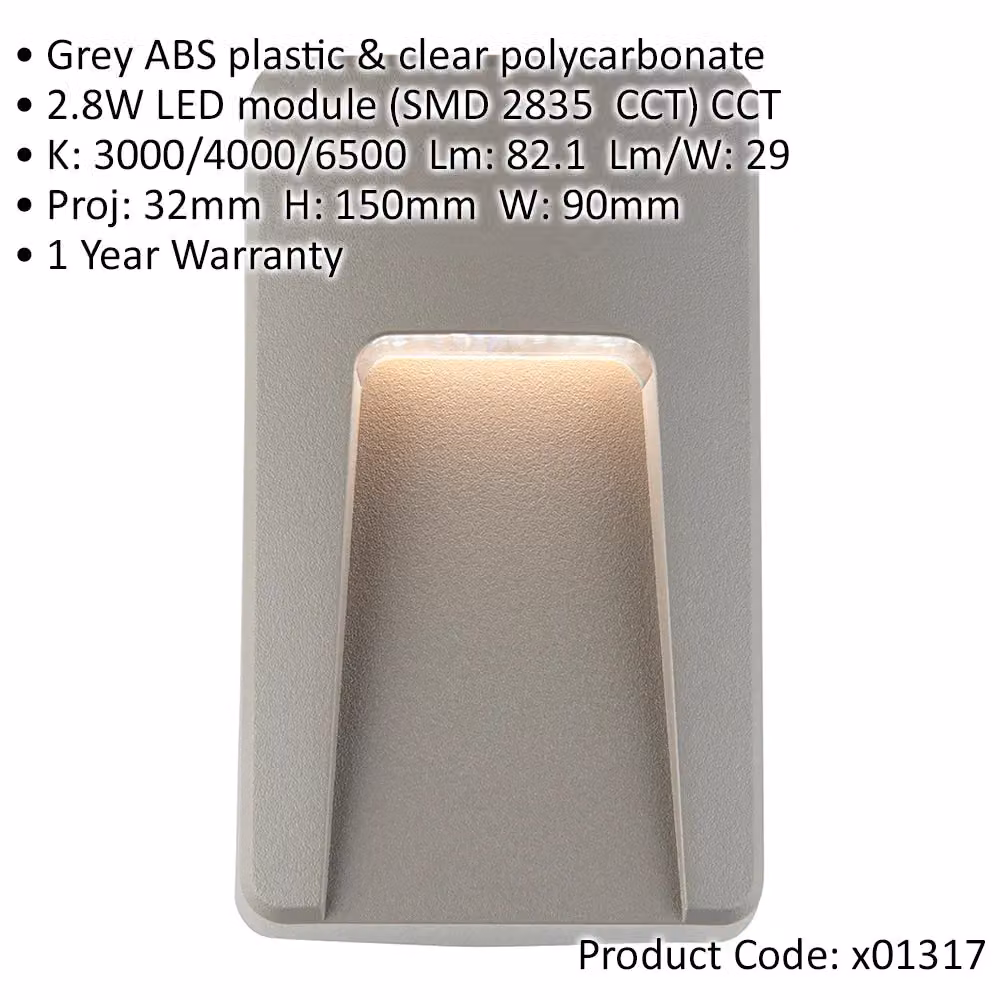 Loops 2 Pack Vertical Outdoor Pathway Guide Lights in Grey with Indirect CCT LED – 2