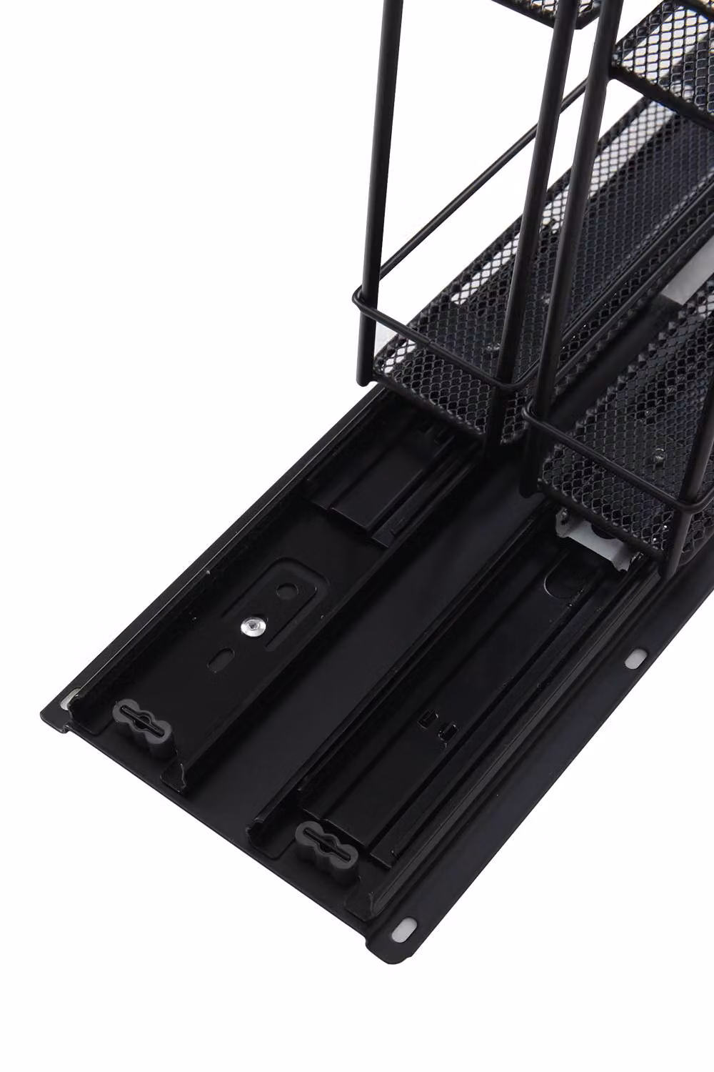 ExtraStar 2-Tier Metal Pull-Out Spice Rack Organiser in Black – 4